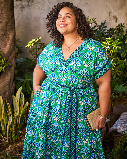 Geo Floral - Harbour Dress - Green Juice