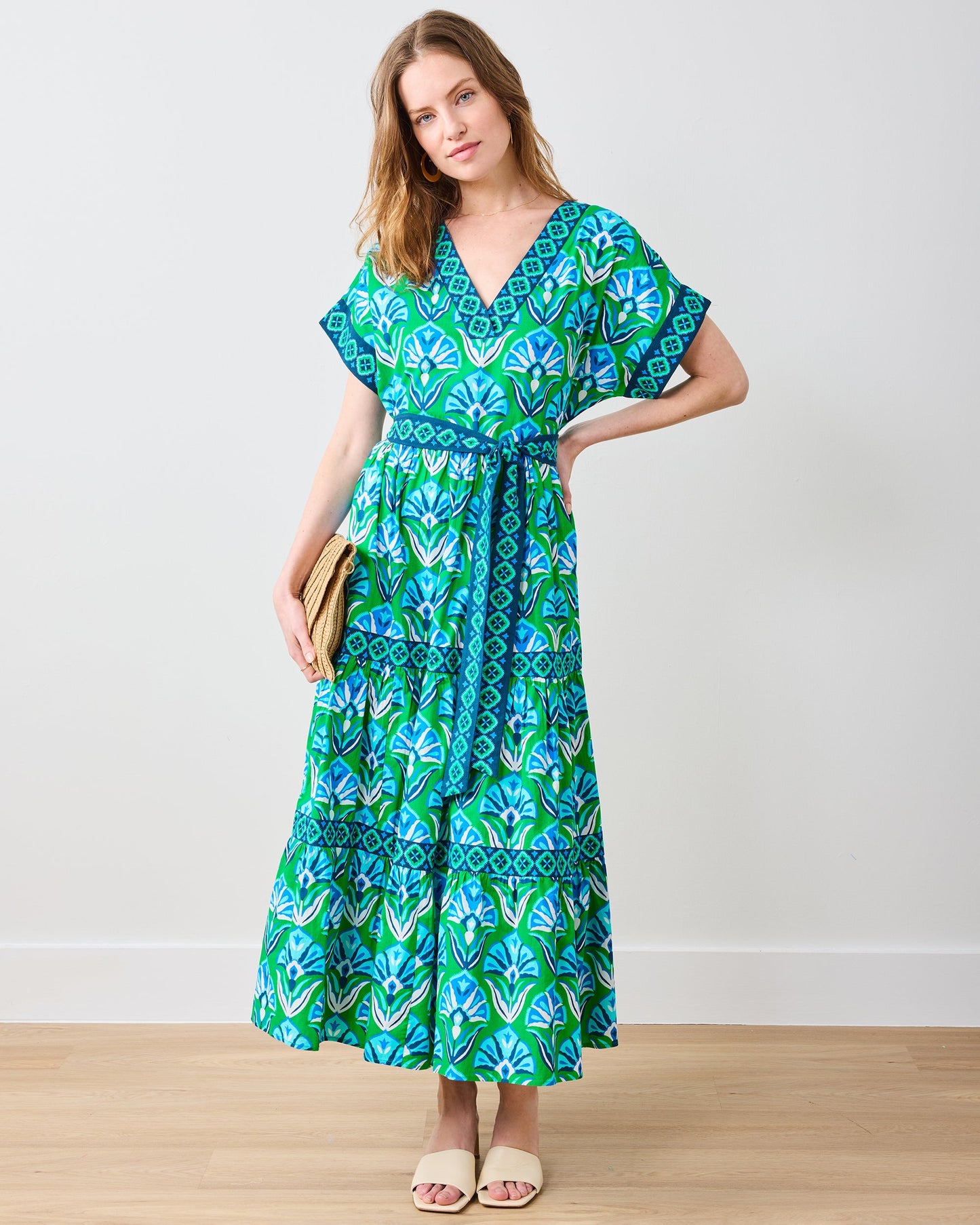 Geo Floral - Harbour Dress - Green Juice
