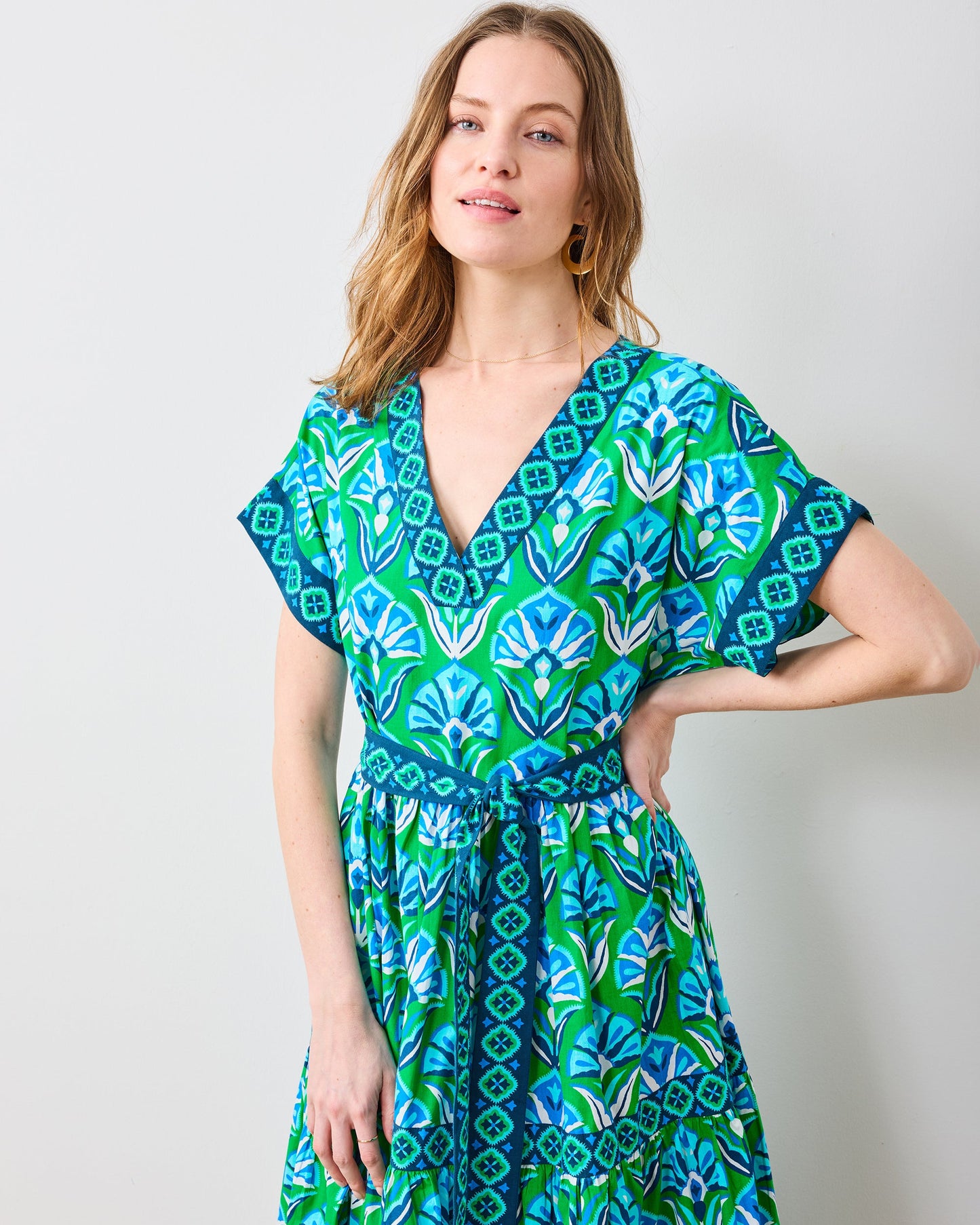 Geo Floral - Harbour Dress - Green Juice
