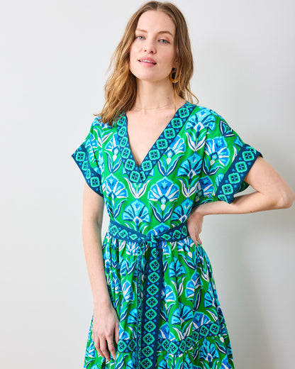 Geo Floral - Harbour Dress - Green Juice