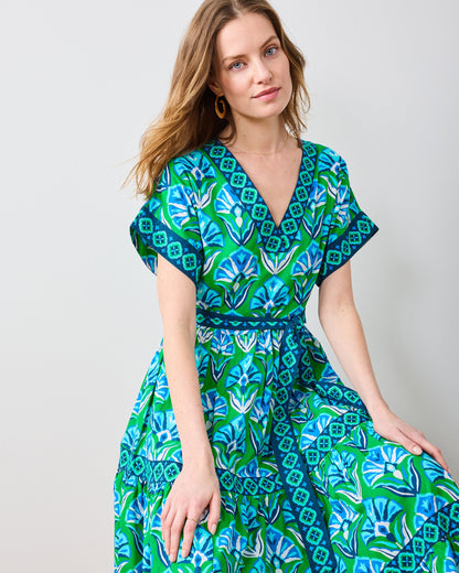 Geo Floral - Harbour Dress - Green Juice