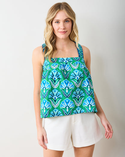 Geo Floral - Mila Top - Green Juice