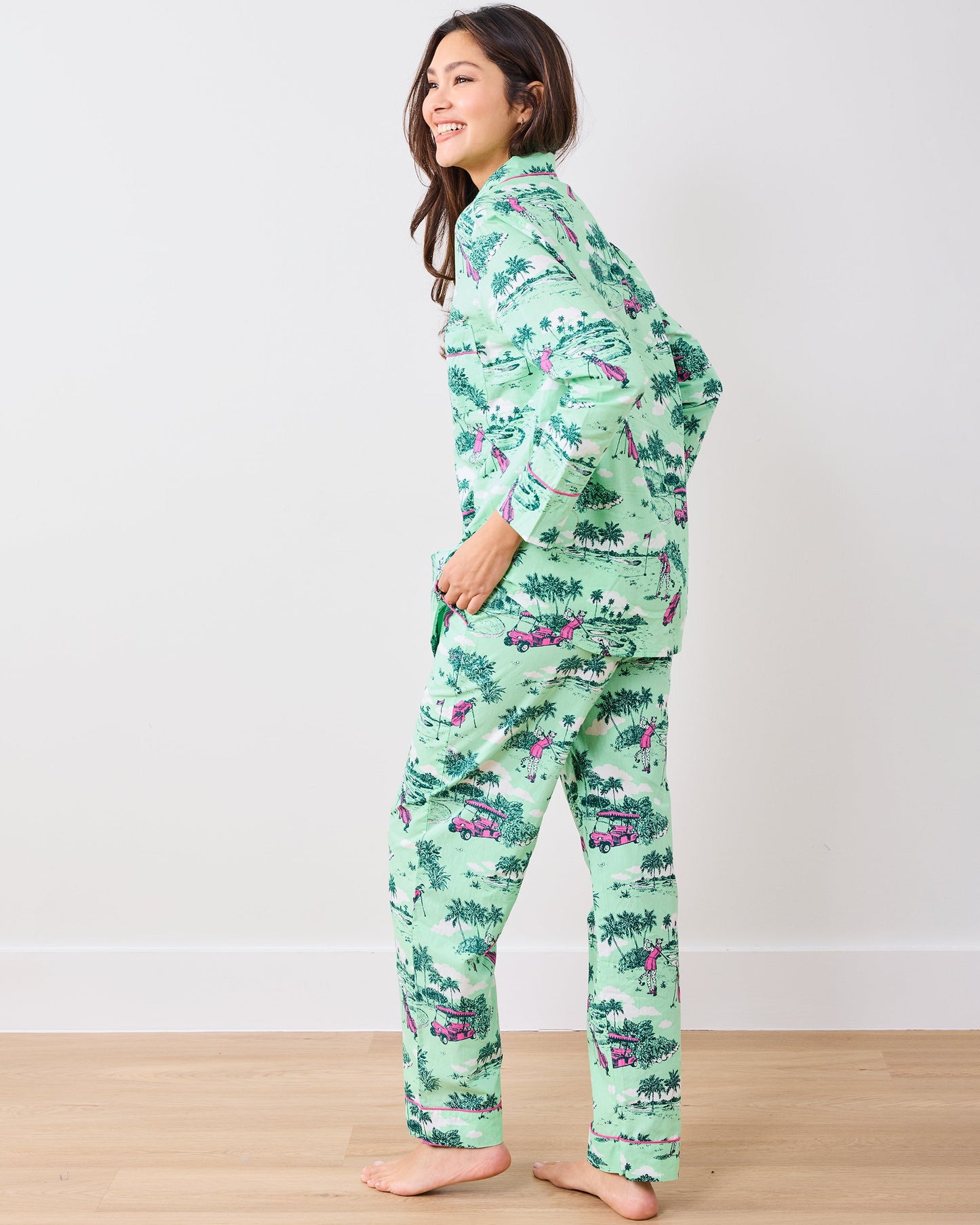 Golf Toile - Long PJ Set - Putting Green