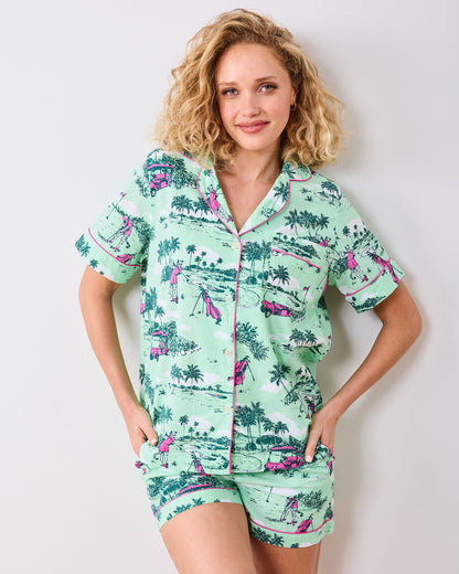 Golf Toile - Short PJ Set - Putting Green
