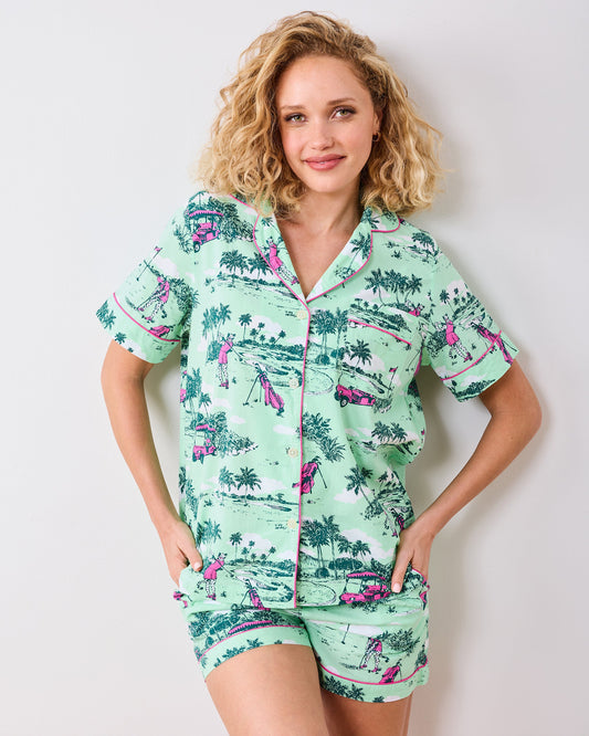 Golf Toile - Short PJ Set - Putting Green
