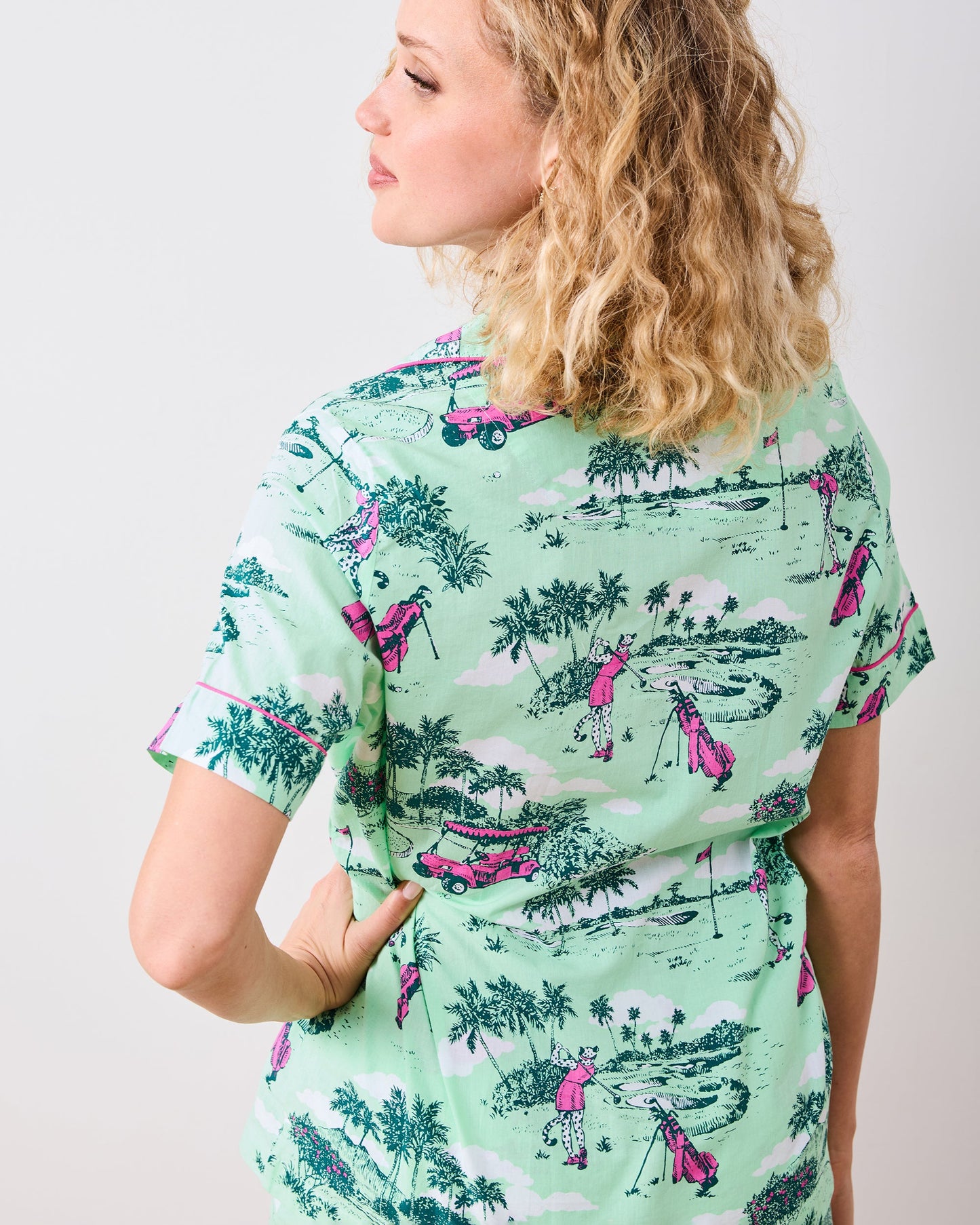 Golf Toile - Petite Short PJ Set - Putting Green