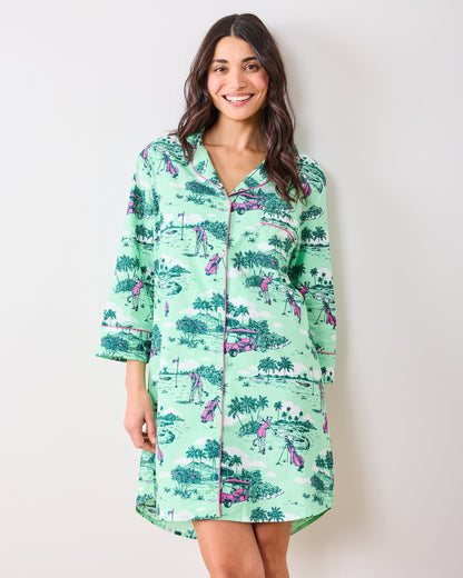 Golf Toile - Sleep Shirt - Putting Green