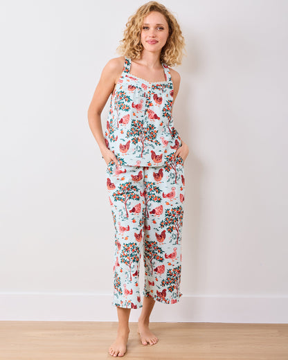 Hen House - Back to Bed Cropped Pant Set - Soft Blue