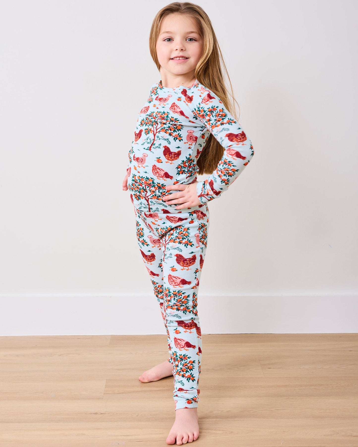 Hen House - Kids PJ Set - Soft Blue