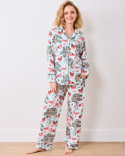 Hen House - Petite Long PJ Set - Soft Blue