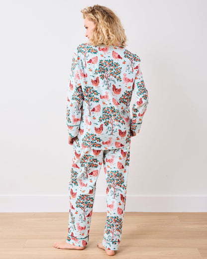 Hen House - Tall Long PJ Set - Soft Blue