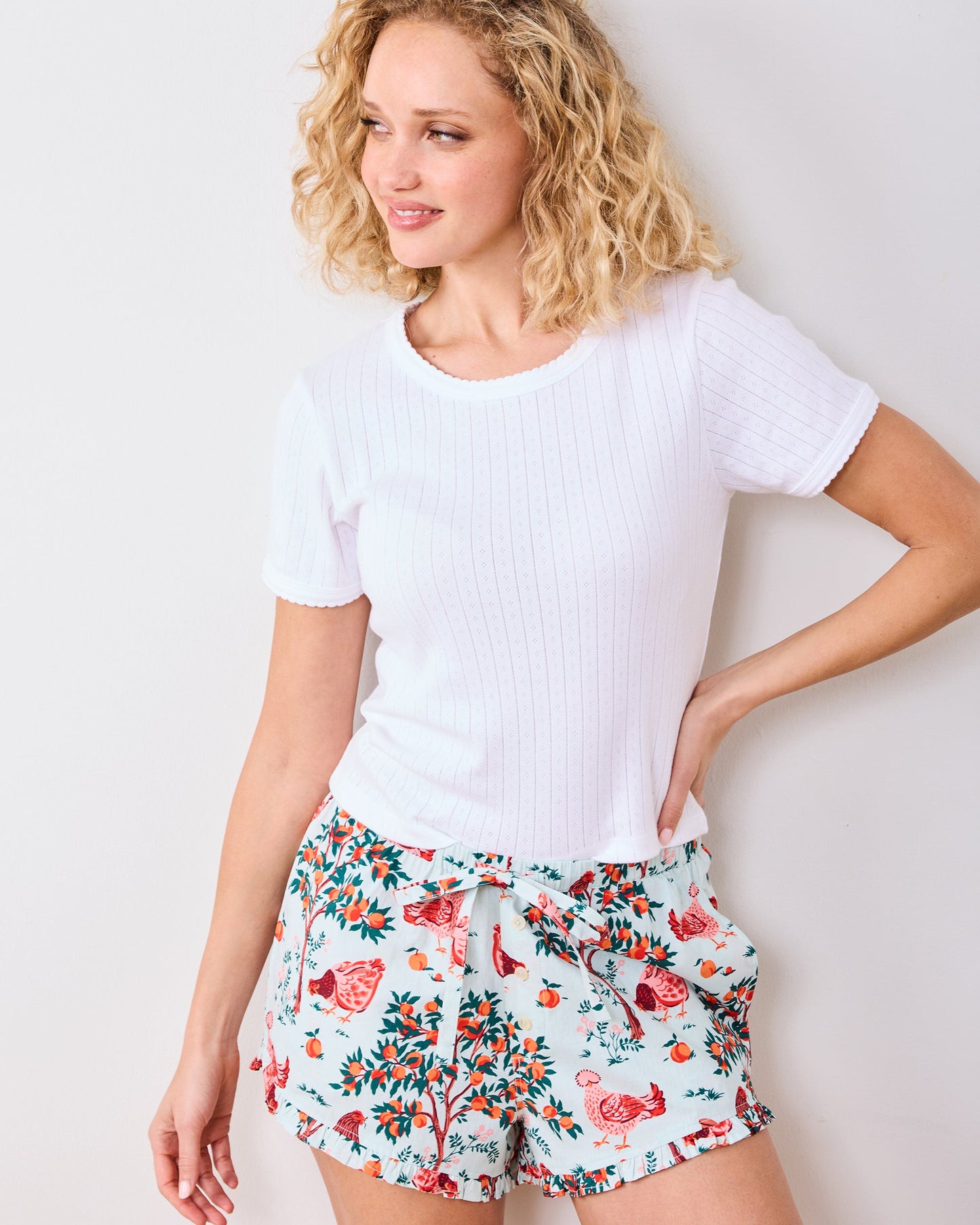 Hen House - Ruffle Shorts - Soft Blue