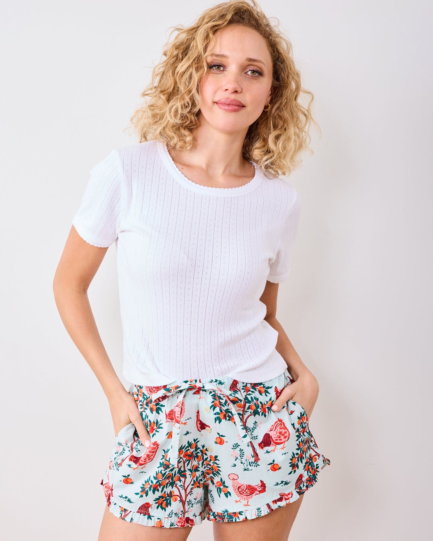 Hen House - Ruffle Shorts - Soft Blue