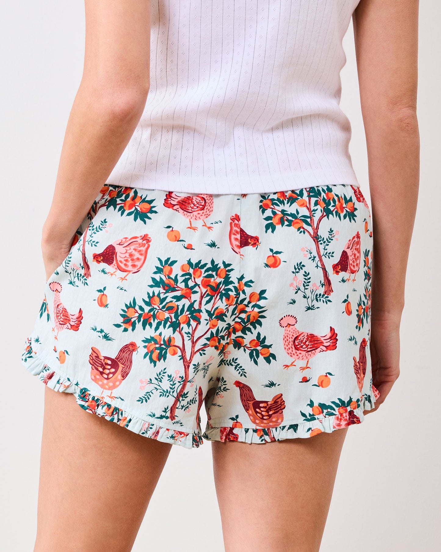 Hen House - Ruffle Shorts - Soft Blue