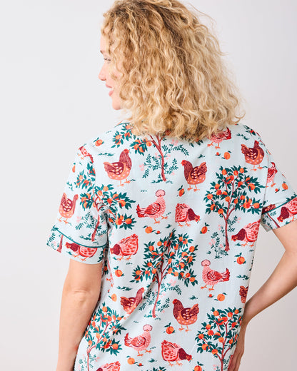 Hen House - Short PJ Set - Soft Blue