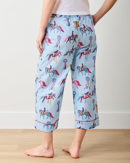 Horse Show - Cropped PJ Pants - Blue Ribbon