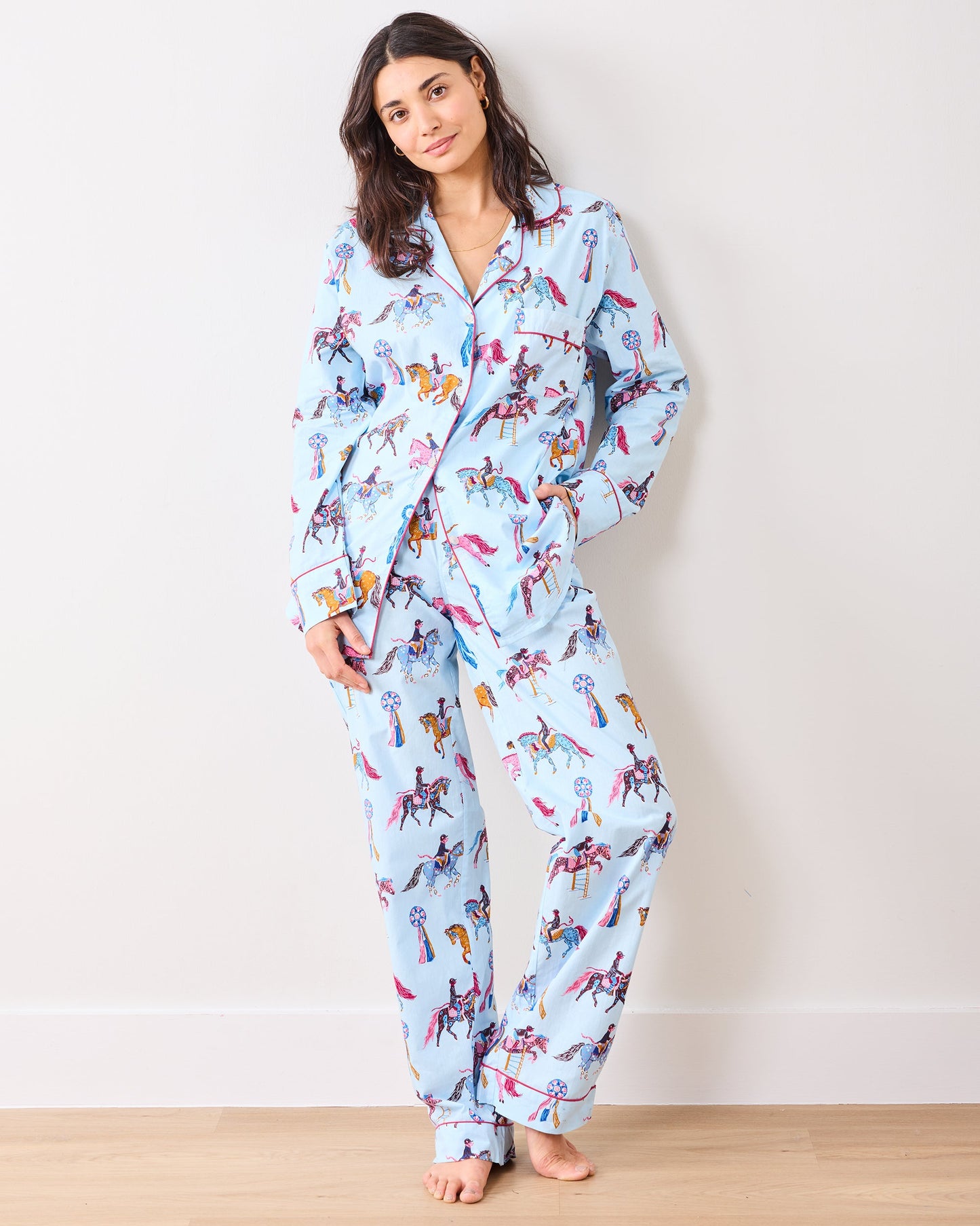 Horse Show - Tall Long PJ Set - Blue Ribbon