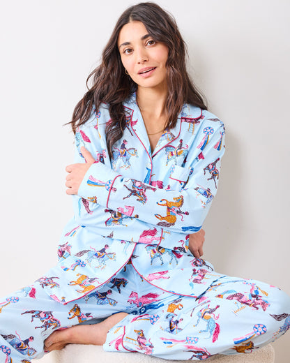 Horse Show - Tall Long PJ Set - Blue Ribbon