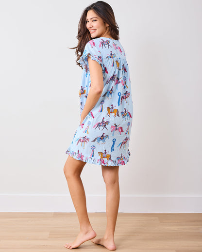 Horse Show - Pintuck Nightgown - Blue Ribbon