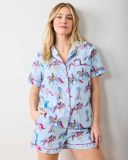 Horse Show - Short PJ Set - Blue Ribbon