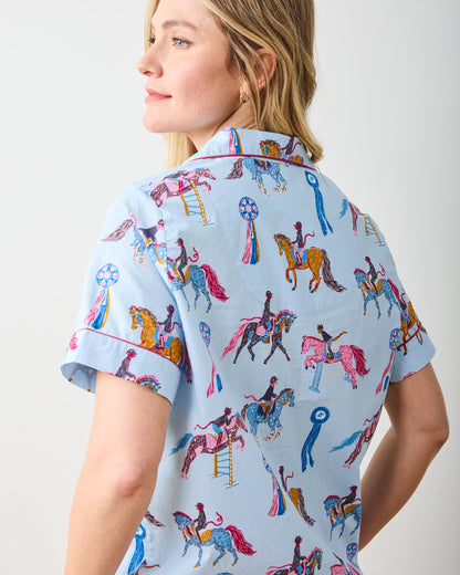 Horse Show - Short PJ Set - Blue Ribbon