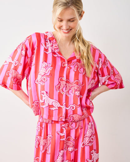 Leopard Stripes - Tall Eco Satin Wildest Dreams Set - Pink Cabana