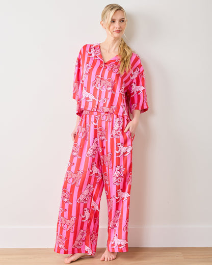 Leopard Stripes - Petite Eco Satin Wildest Dreams Set - Pink Cabana