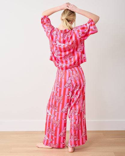 Leopard Stripes - Petite Eco Satin Wildest Dreams Set - Pink Cabana