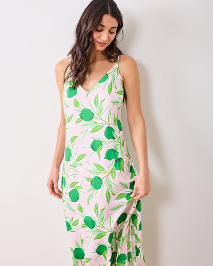 Lime Zest - Eco Satin Chic To Sleep Nightie - Pink Salt