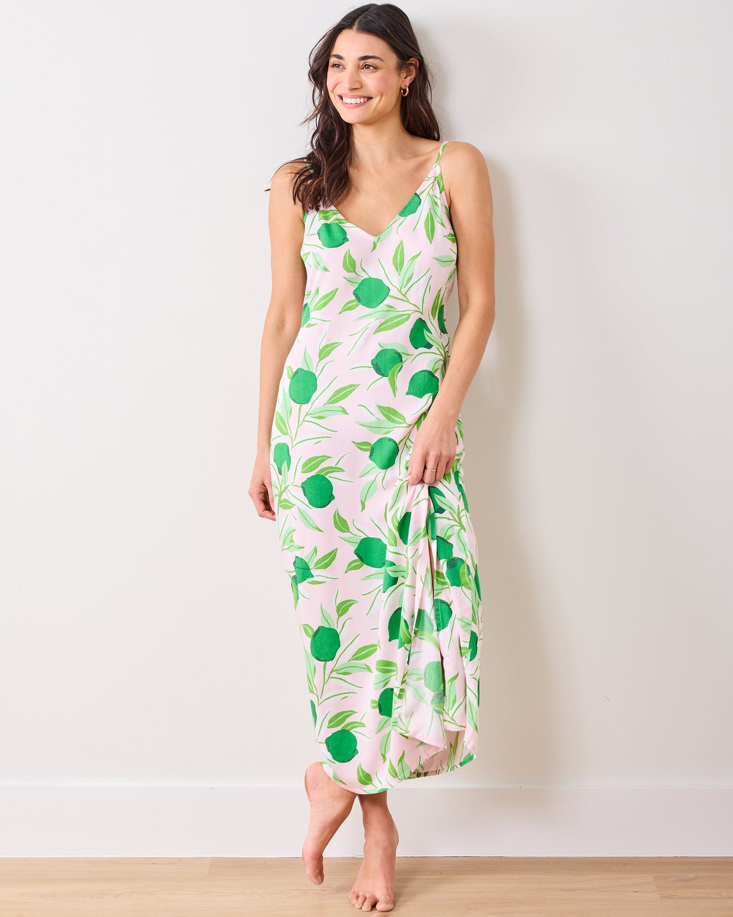 Lime Zest - Eco Satin Chic To Sleep Nightie - Pink Salt