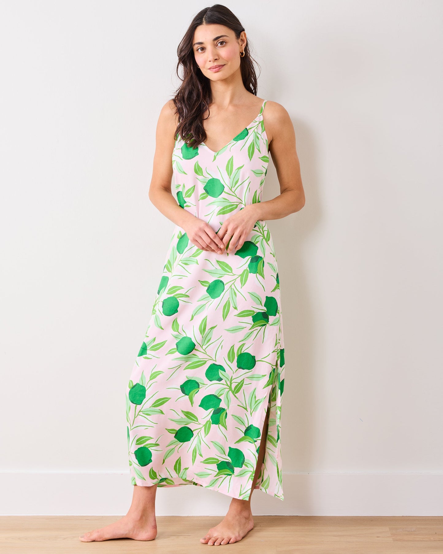 Lime Zest - Eco Satin Chic To Sleep Nightie - Pink Salt