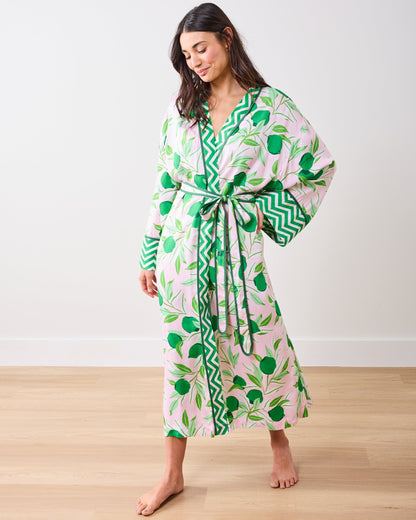 Lime Zest - Eco Satin Robe - Pink Salt