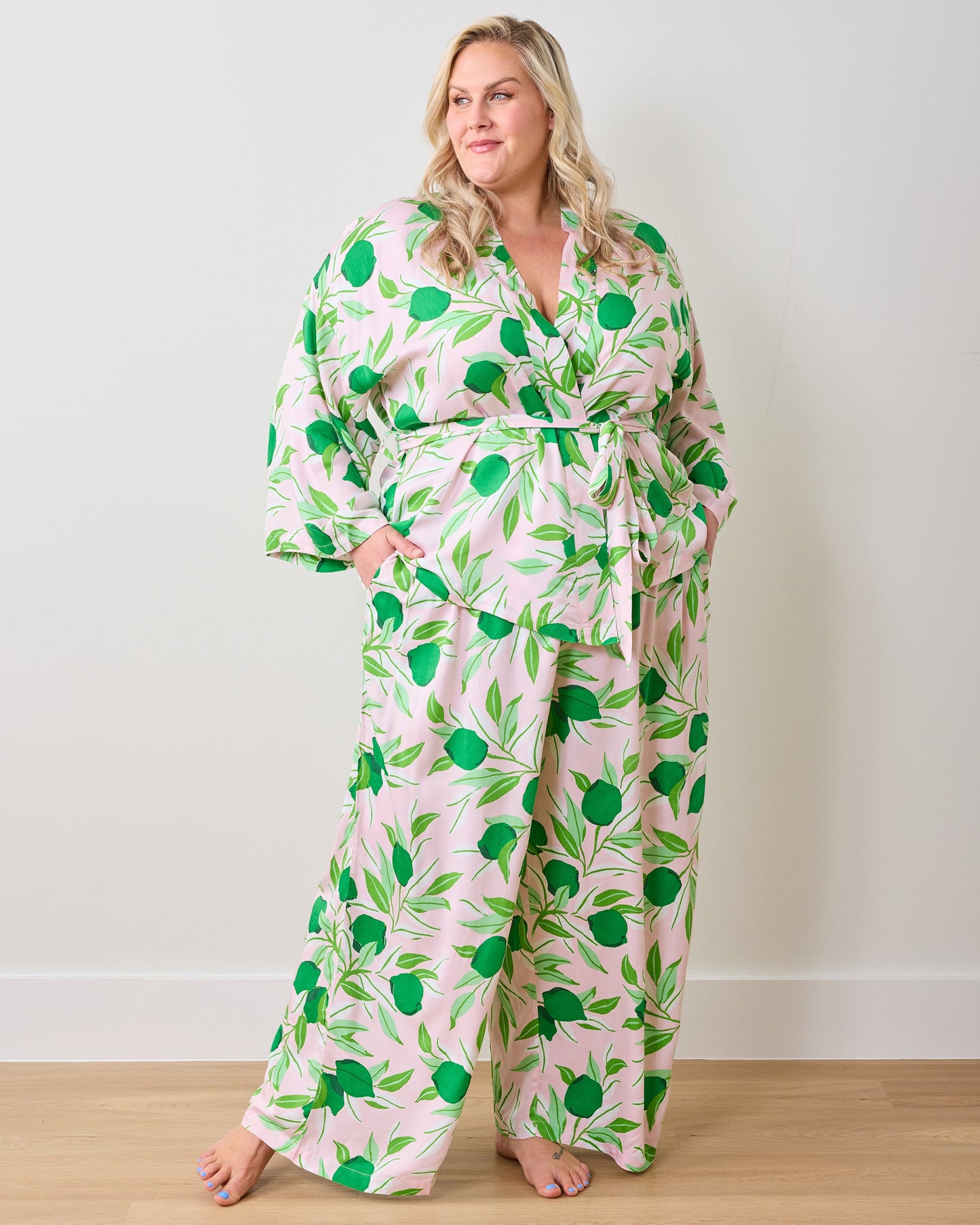 Lime Zest - Eco Satin Wrap Set - Pink Salt