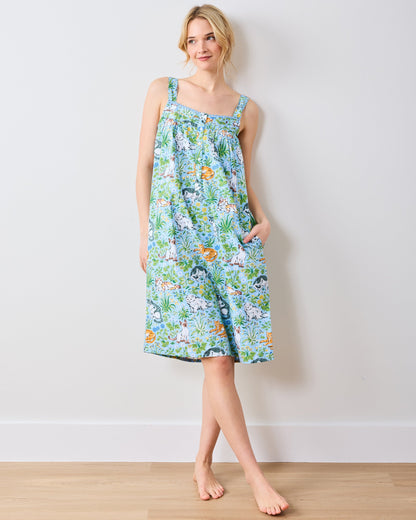 Must Love Cats - Back To Bed Nightgown - Cornflower