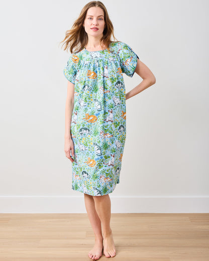 Must Love Cats - Retro Dreams Nightgown - Cornflower