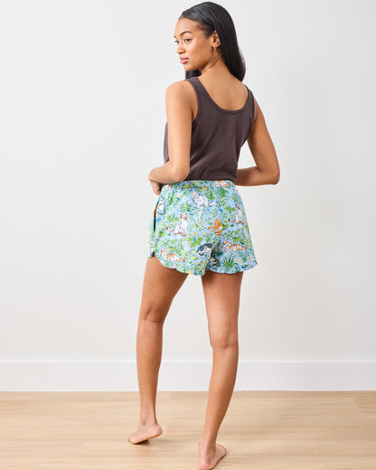 Must Love Cats - Ruffle Shorts - Cornflower