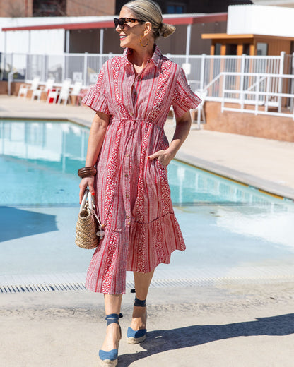 PF + Pencil & Paper Co. Red Paisley - Gwen Dress - Crimson