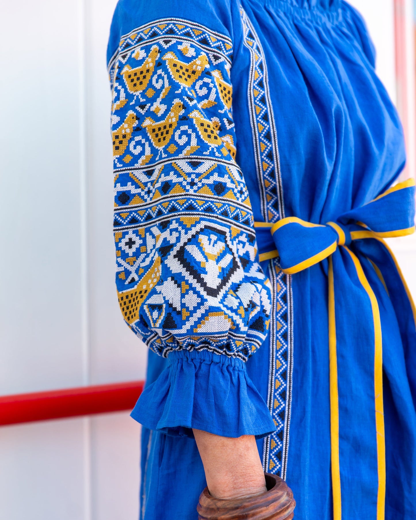 PF + Pencil & Paper Co. Embroidered Hens - Lillian Dress - Cobalt