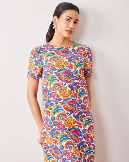 PF + Pencil & Paper Co. Bahama Blooms - Camila Dress - Blue & Red