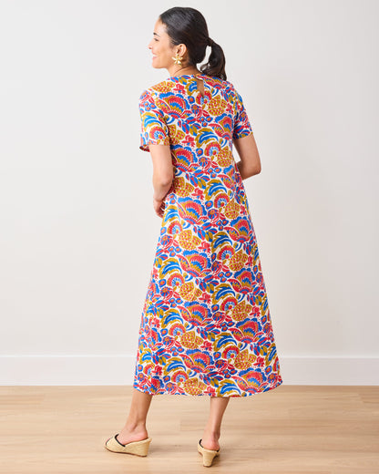 PF + Pencil & Paper Co. Bahama Blooms - Camila Dress - Blue & Red