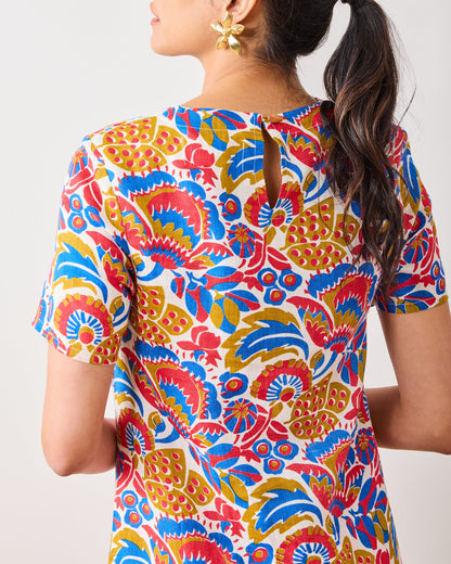 PF + Pencil & Paper Co. Bahama Blooms - Camila Dress - Blue & Red