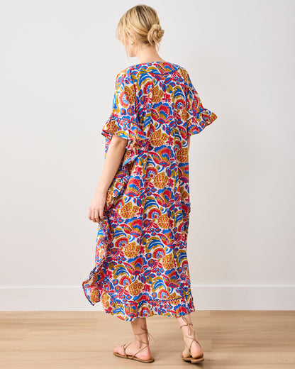 PF + Pencil & Paper Co. Bahama Blooms - Harbor Caftan - Blue & Red