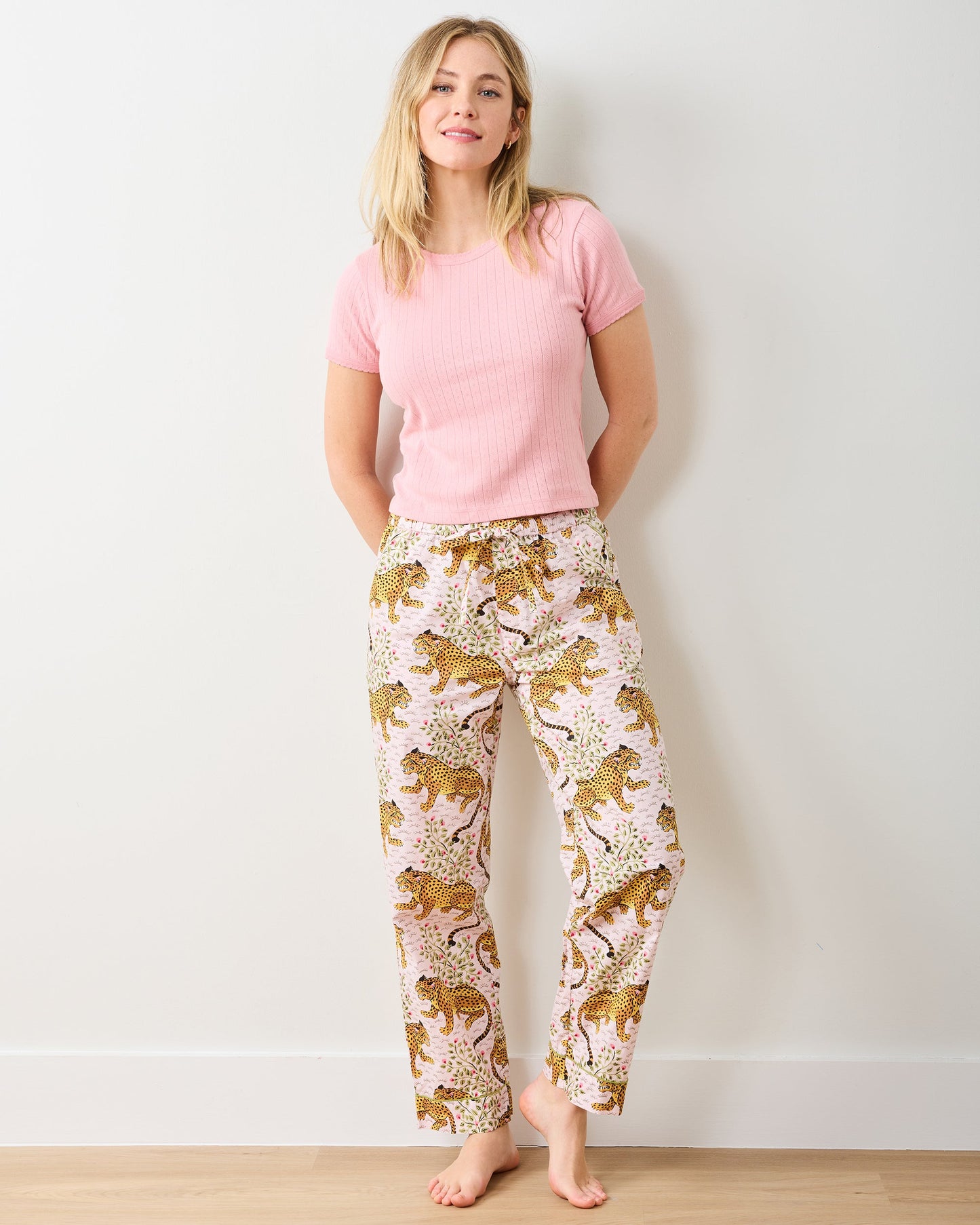 Pointelle Short Sleeve Tee - Pink Gemstone