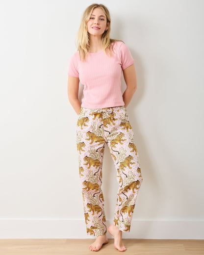 Pointelle Short Sleeve Tee - Pink Gemstone