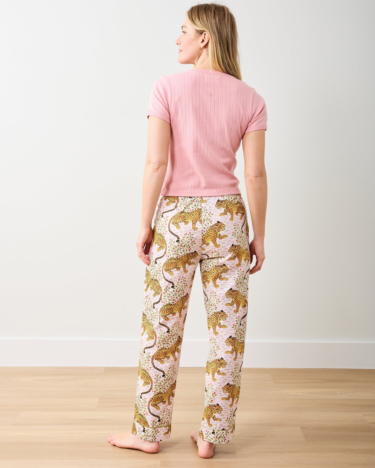 Pointelle Short Sleeve Tee - Pink Gemstone