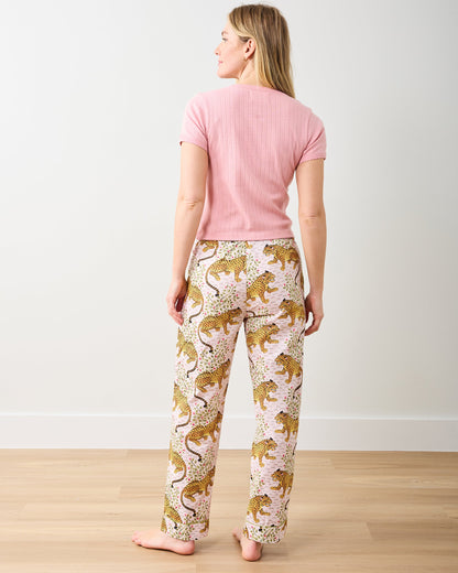 Pointelle Short Sleeve Tee - Pink Gemstone