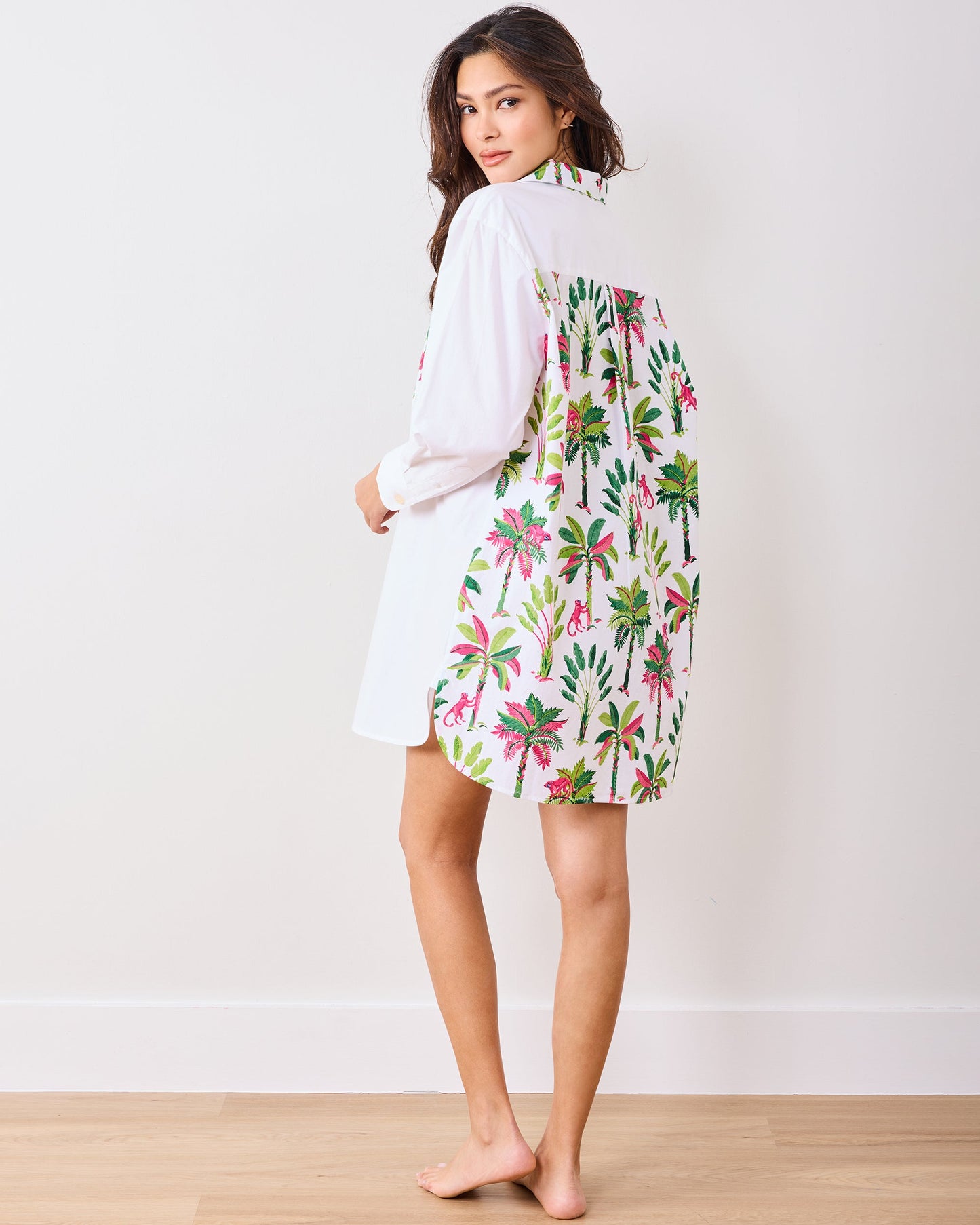 Royal Palms - Everyday Button Down - Pink Basil