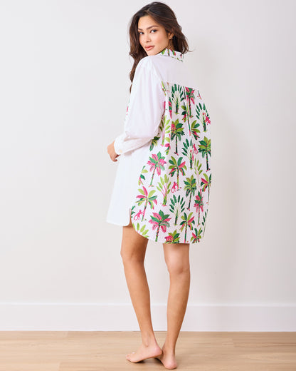 Royal Palms - Everyday Button Down - Pink Basil