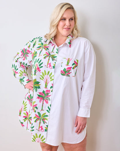 Royal Palms - Everyday Button Down - Pink Basil