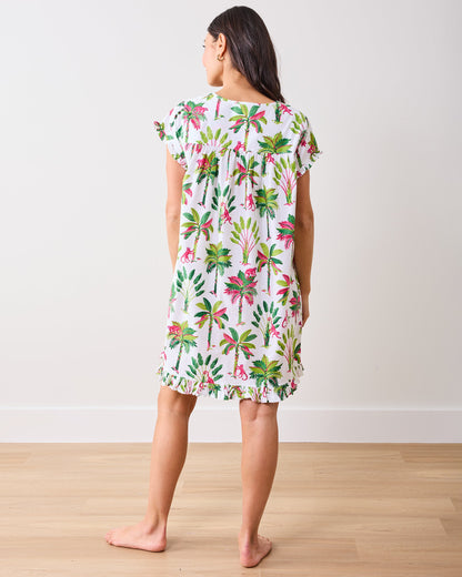 Royal Palms - Pintuck Nightgown - Pink Basil